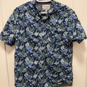 Heritage Navy and Green Floral Men's Shirt